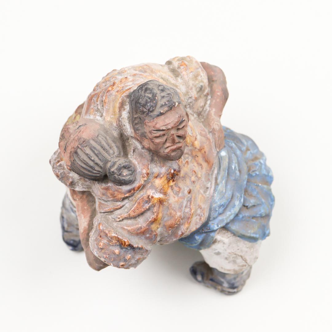 民芸 相撲 陶人形 置物 郷土玩具