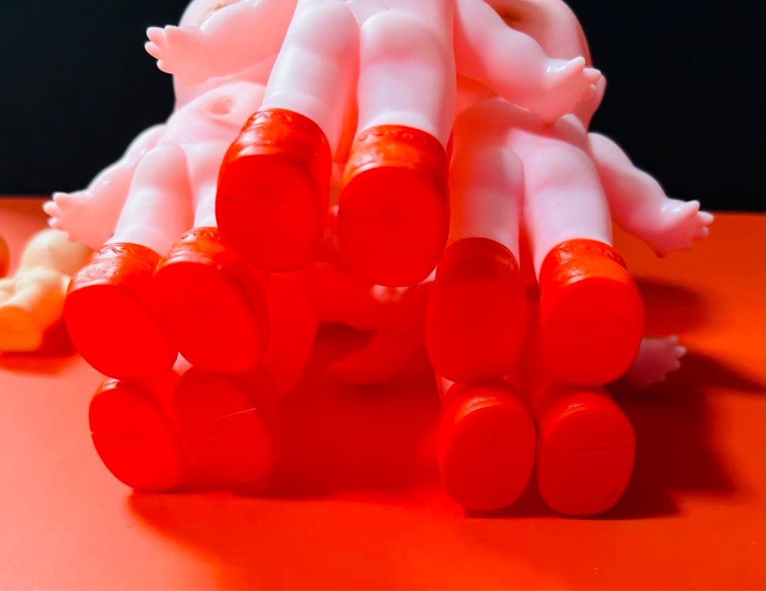 昭和 レトロ キューピー 人形 約32cm 赤い靴15cm