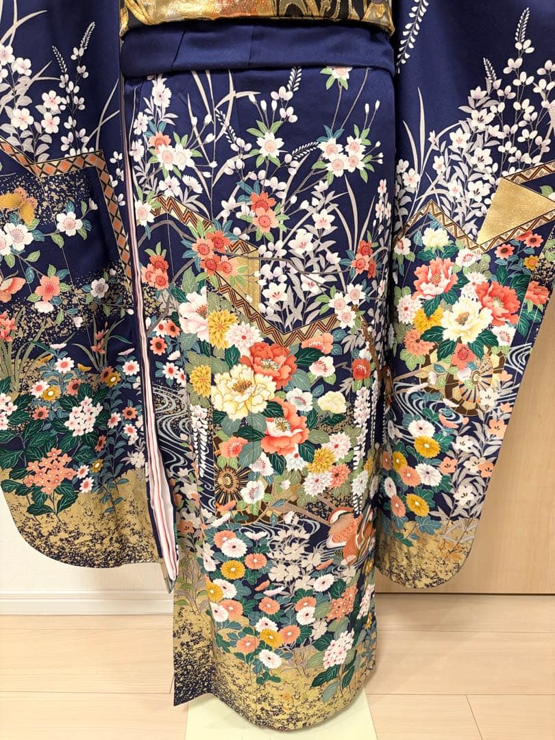 振袖フルセット 紺青 四季花 sMH2512135