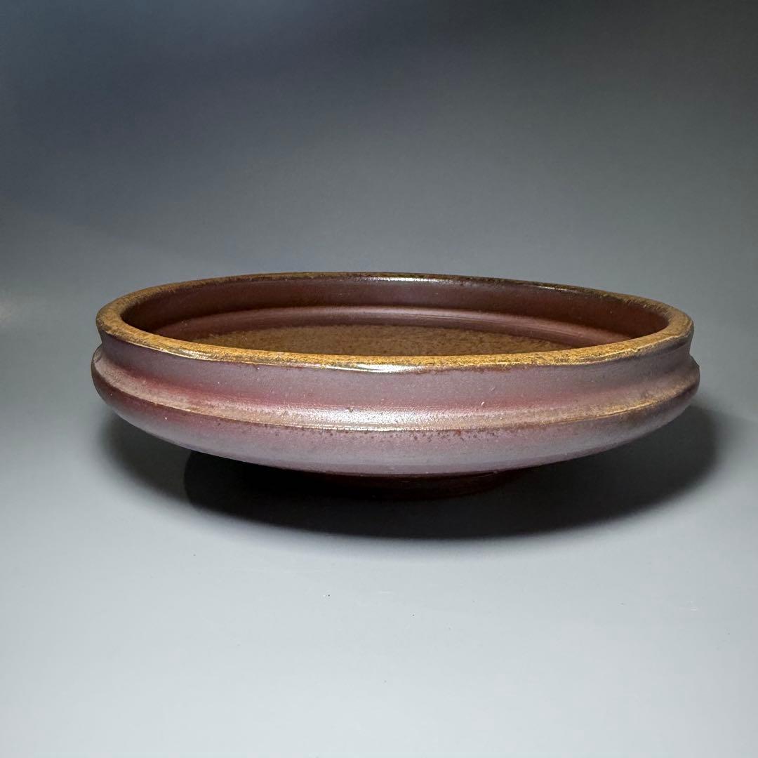 備前焼　藤原敬介　恭介　藤原啓の次男　水盤　平鉢　花器　生花　本物　直径31cm