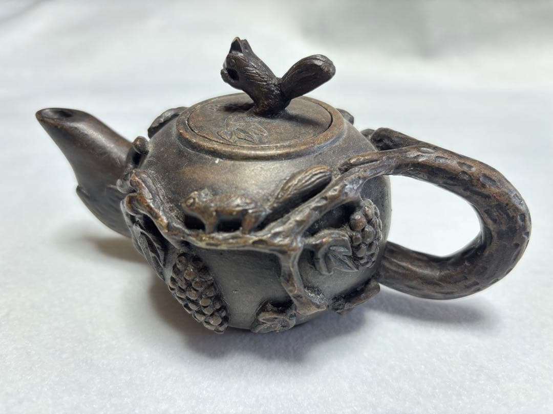 急須 中国茶器 リスとブドウ 珍品