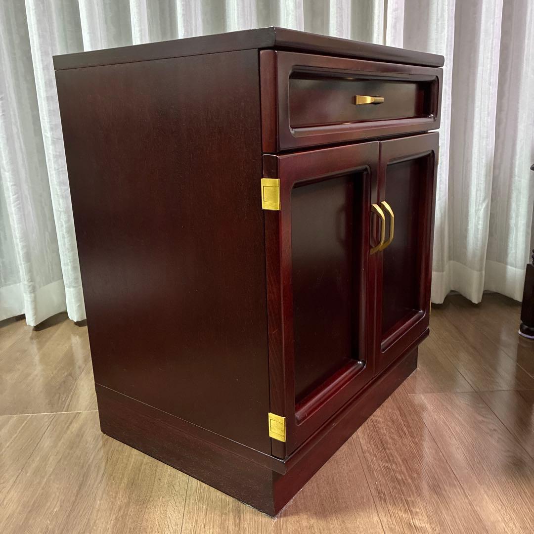 カリモク//ダークブラウン木製キャビネット サイドボード