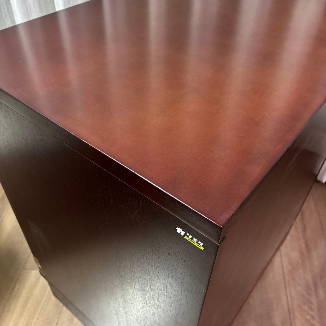 カリモク//ダークブラウン木製キャビネット サイドボード