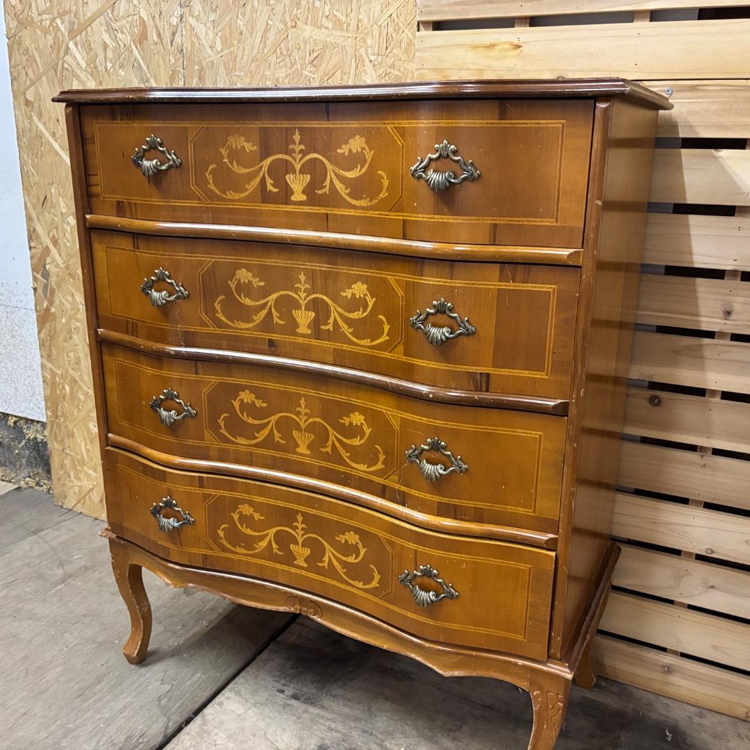 アンティーク風　チェスト　キャビネット　高さ91cm 4段