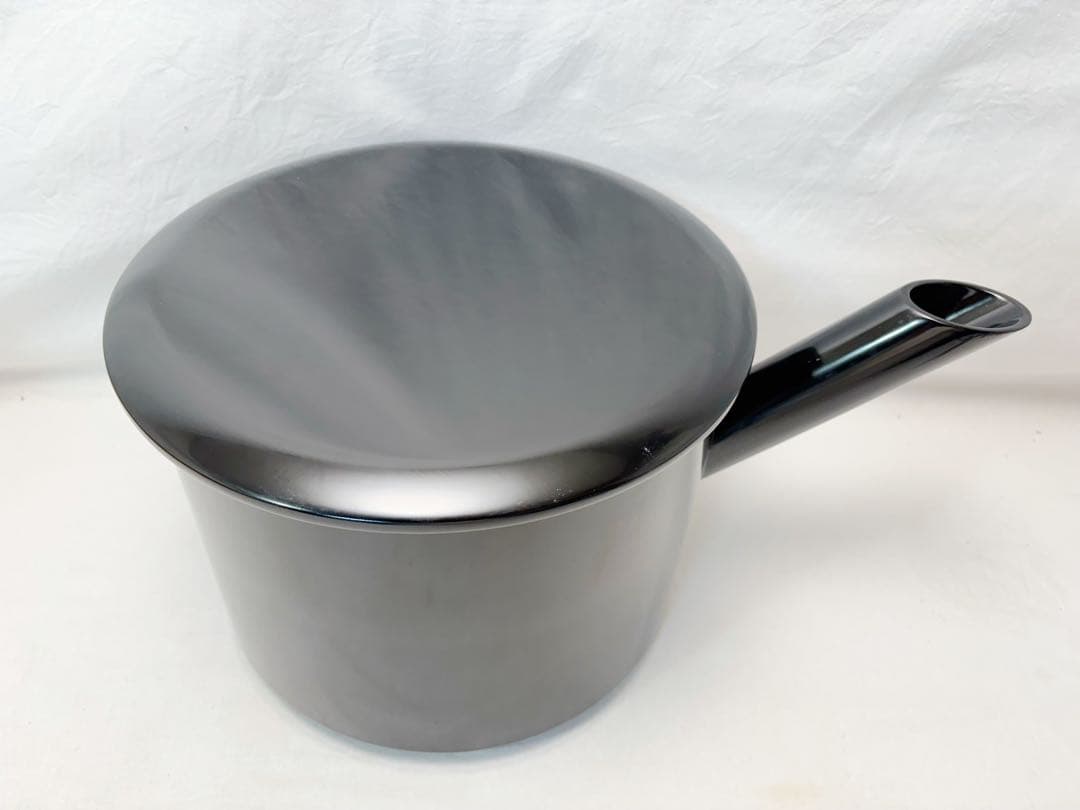 未使用 茶道具 木製黒真塗 水差し 大口水指（おおくちみずさし）」利休好写し元箱