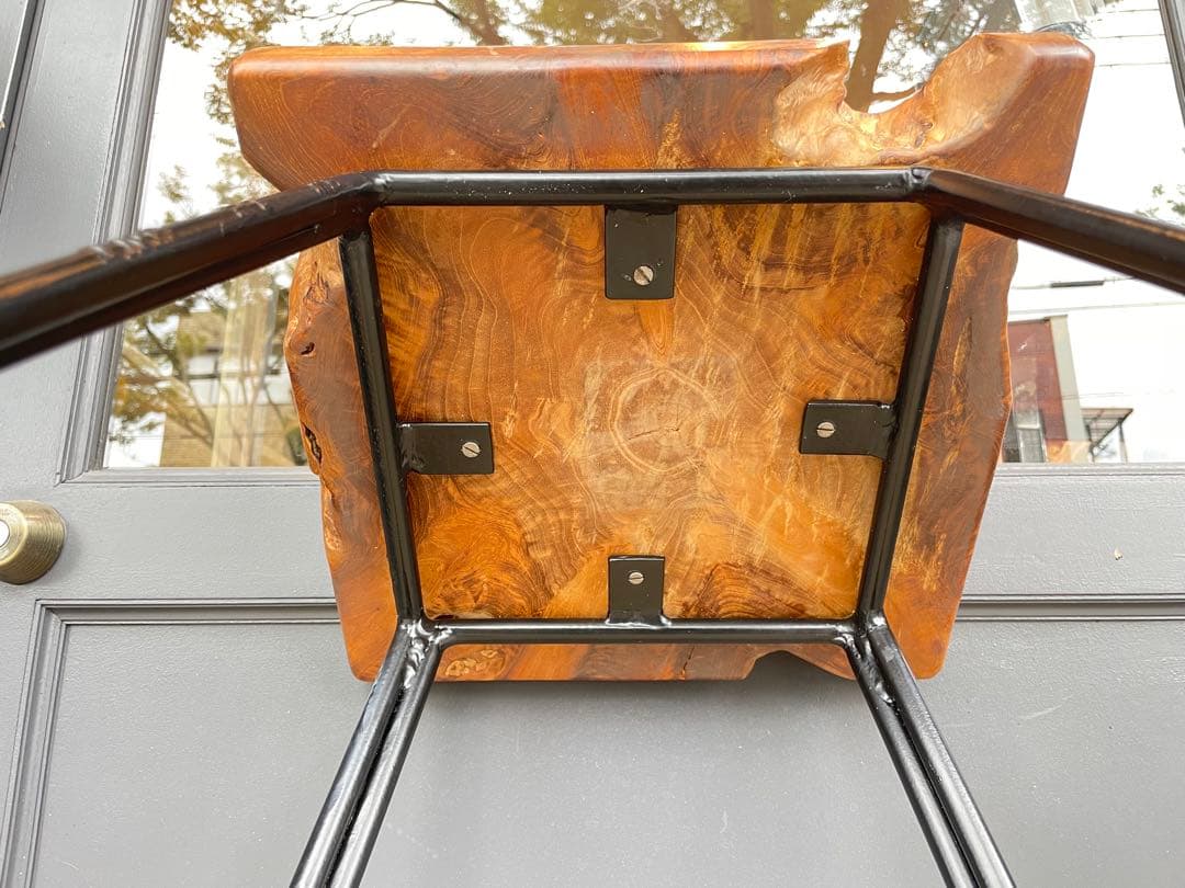 B7108【無垢×アイアン】スツール アイアンスツール