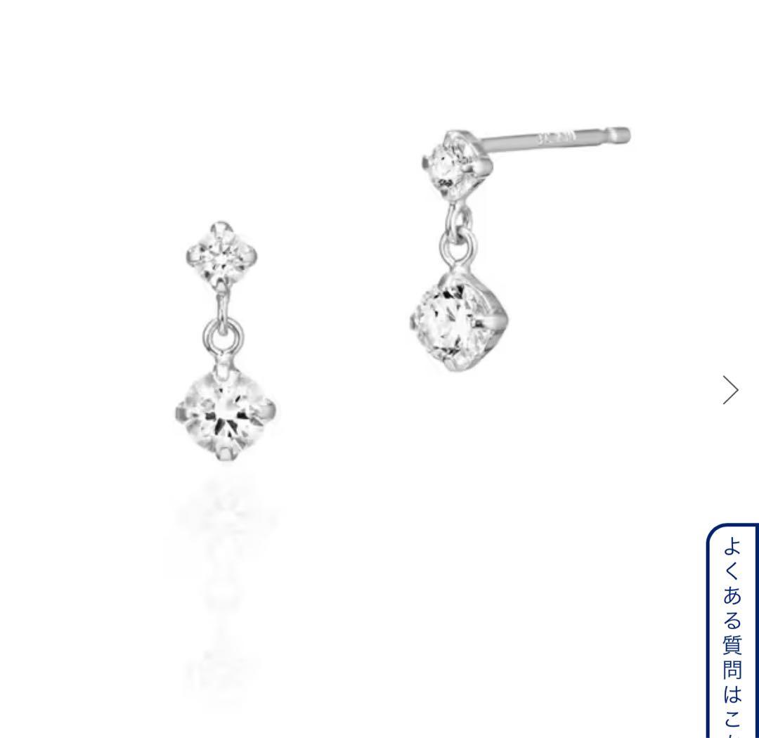 4℃ ピアス　シルバー　K10ホワイトゴールド