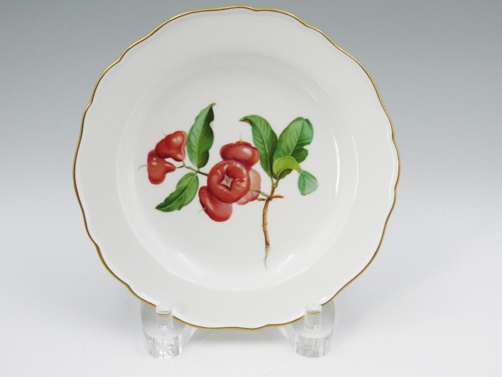 ☆希少☆マイセン　果実・フルーツ絵皿「レンブ」21.5cm　ボタン剣１級品
