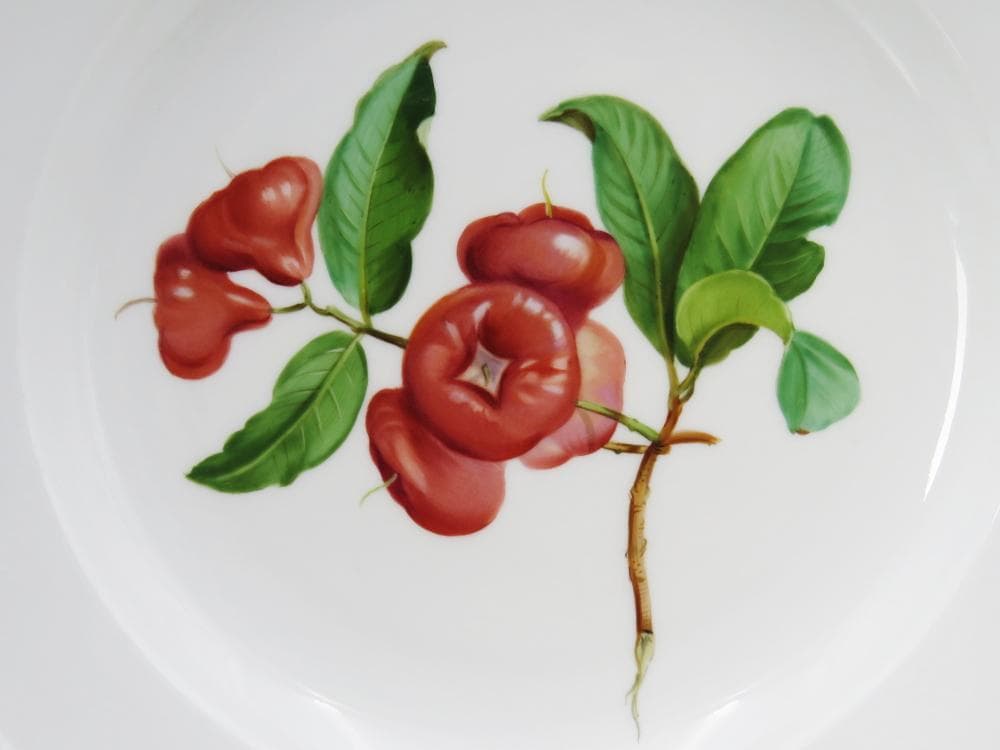 ☆希少☆マイセン　果実・フルーツ絵皿「レンブ」21.5cm　ボタン剣１級品