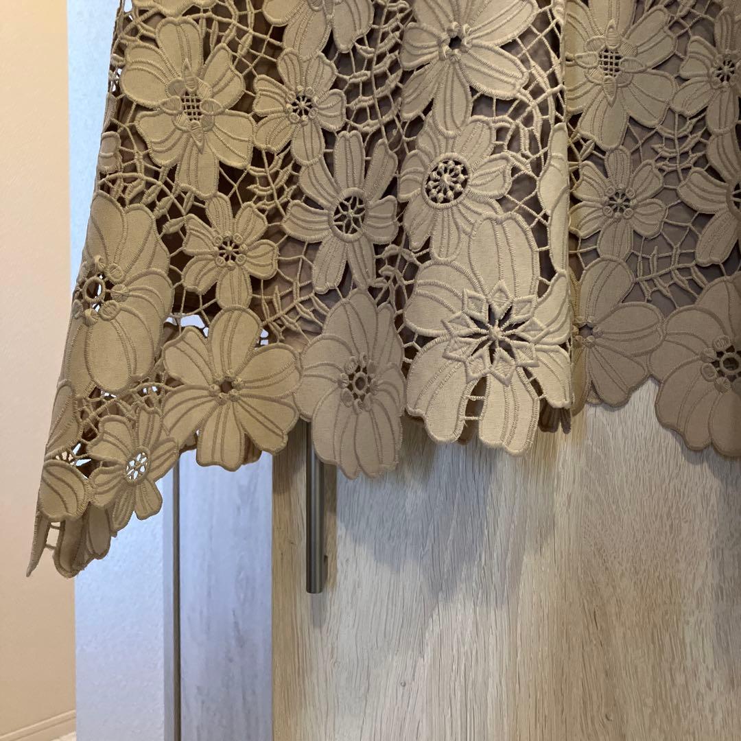 AMACA❣️アマカカットワークスカート 38サイズ❣️ページュ❣️百貨店購入品