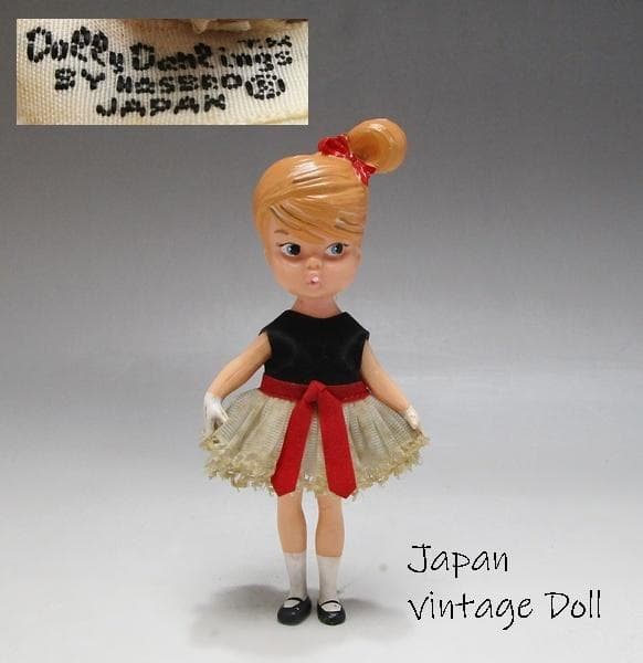 a0127-42女の子 少女 人形 フィギュア ヴィンテージ レトロ　当時物