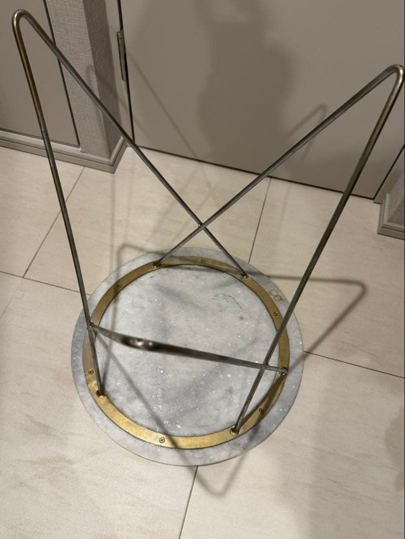 【レア】ZARA  ザラホーム 大理石円形サイドテーブル 直径約45cm