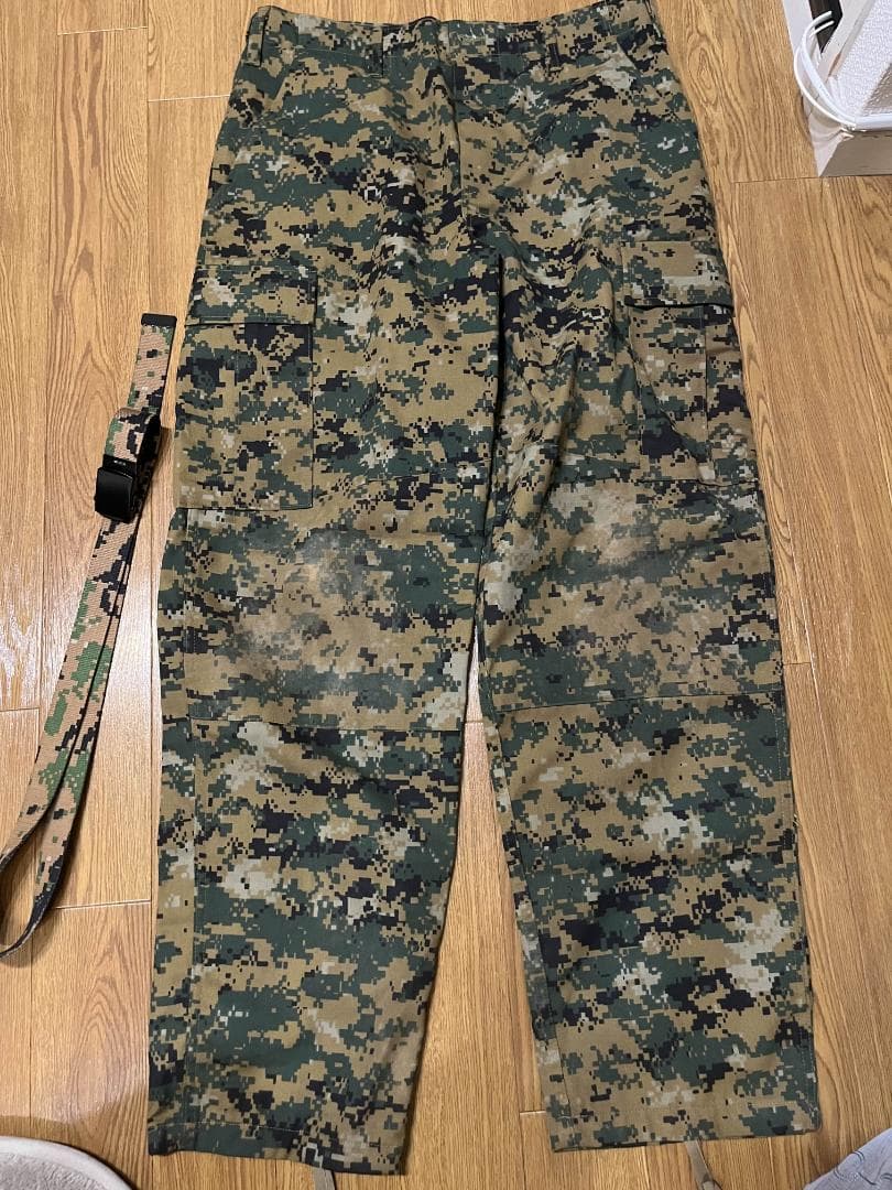 上下ミリタリー迷彩服【TRU-SPEC】サバゲー用デジタルカモ（ベルト付き）