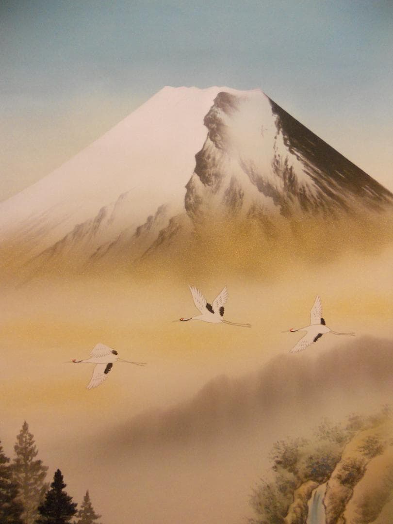 掛け軸 西村千里 風水富嶽發祥図 絹本 希少 軸装 茶道具 掛軸 美品 です。