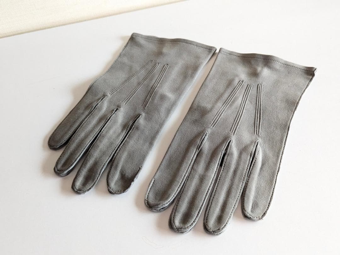 イギリスヴィンテージ 革手袋 フォーマル グレー レザーグローブ