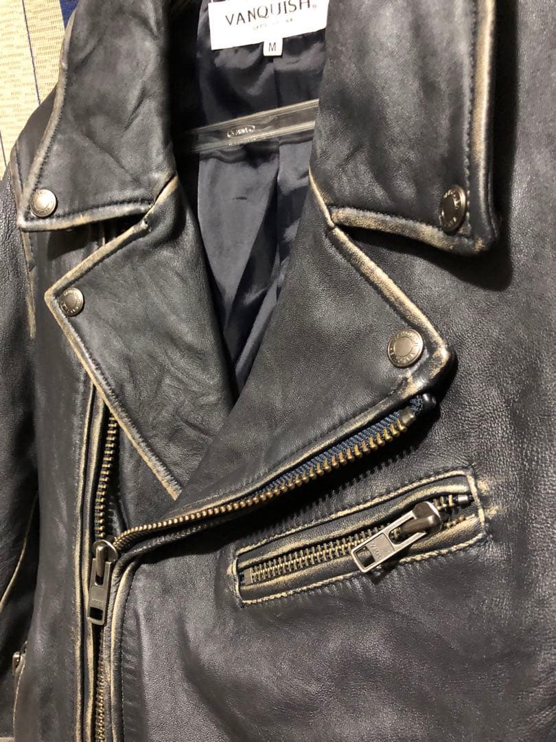 n*t様 VANQUISH ヴァンキッシュ／ヴィンテージダブルライダース　ネイビ