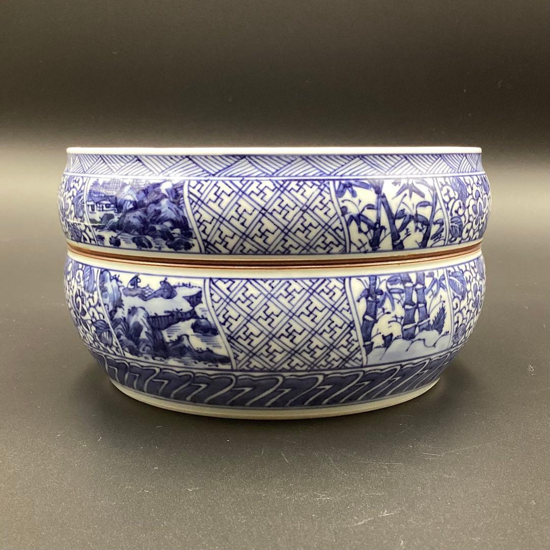 平水指　染付　祥瑞　西村徳泉作　新品　桐箱入