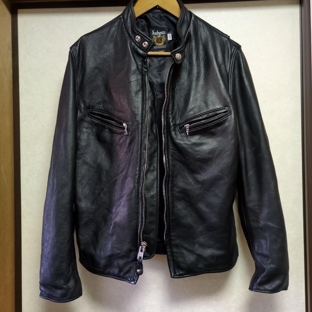 Schott ブラック シングルライダースジャケット サイズ40