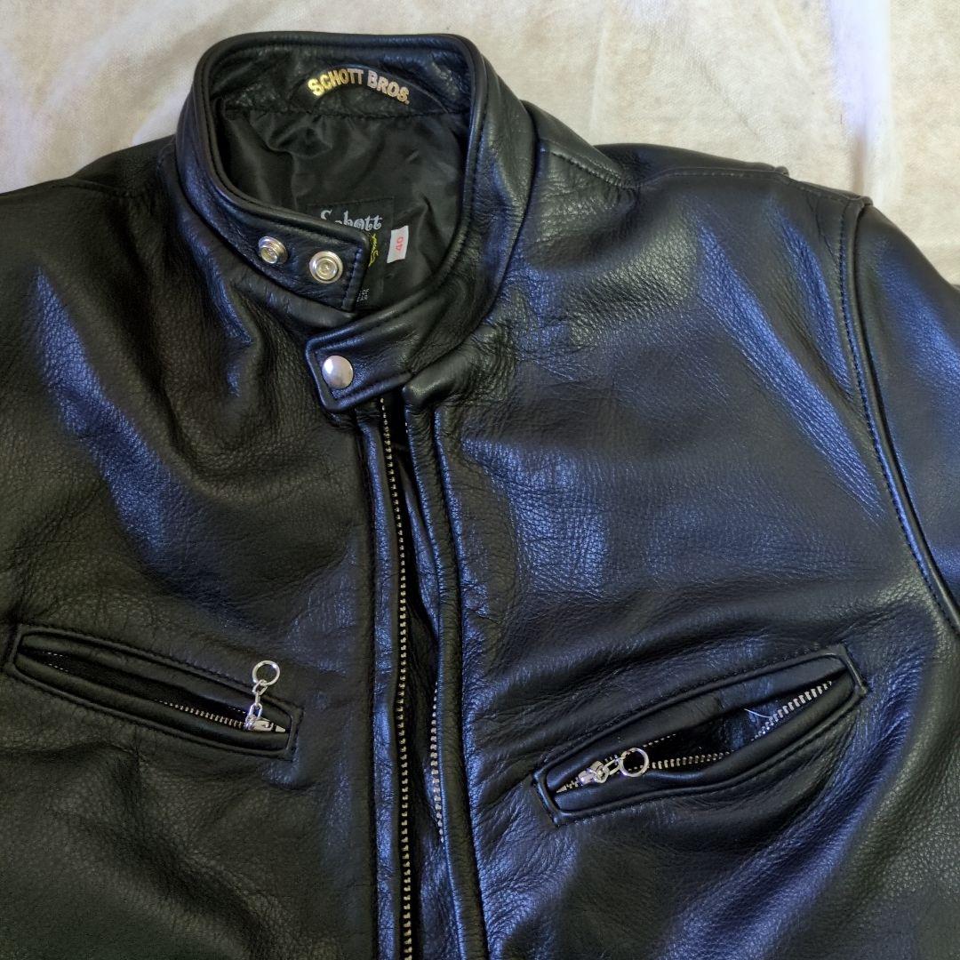 Schott ブラック シングルライダースジャケット サイズ40