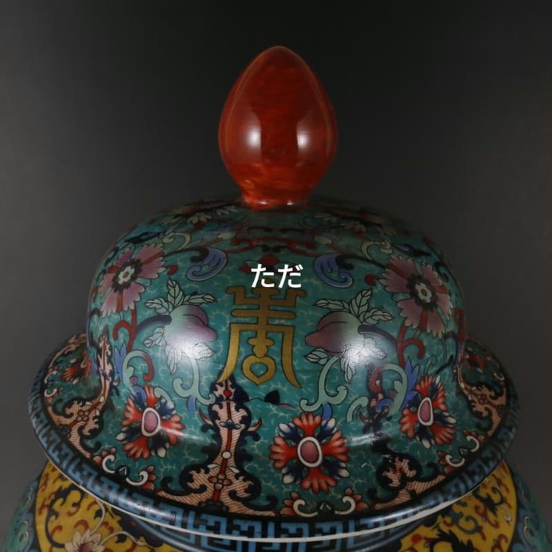清乾隆琺瑯彩纏枝福寿紋将軍壺 景徳鎮 陶磁器 装飾品 現代工芸品 美術品 置物