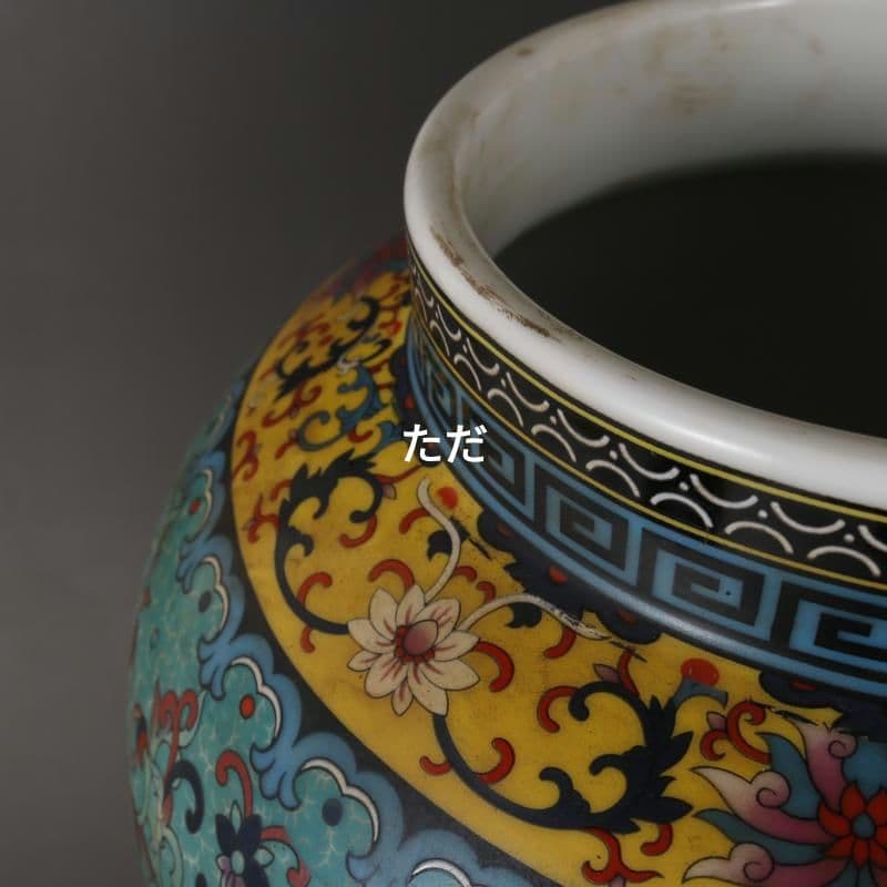 清乾隆琺瑯彩纏枝福寿紋将軍壺 景徳鎮 陶磁器 装飾品 現代工芸品 美術品 置物