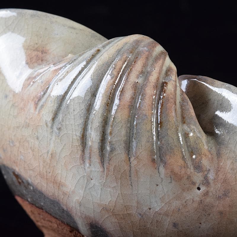 ピノ　和食器萩焼大華山鳥雲窯納富鳥雲作　貝形向付五客共箱　V　R8000B