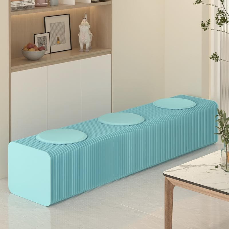 折り畳み伸縮ベンチライトブルー高さ40㎝長さ2.5ｍ持ち運び可能ダイニング待合室