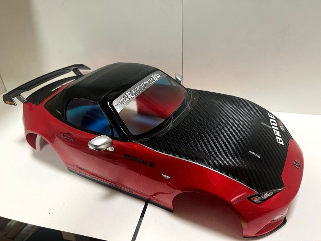 ラジコン 1/10 タミヤXB マツダ ロードスター レッドボディとタイヤセット