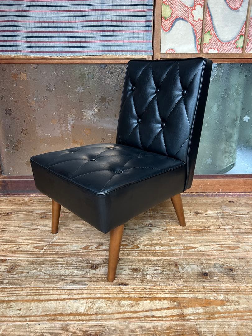 良品 カリモク 60 karimoku カフェチェア ブラック レザー ソファ