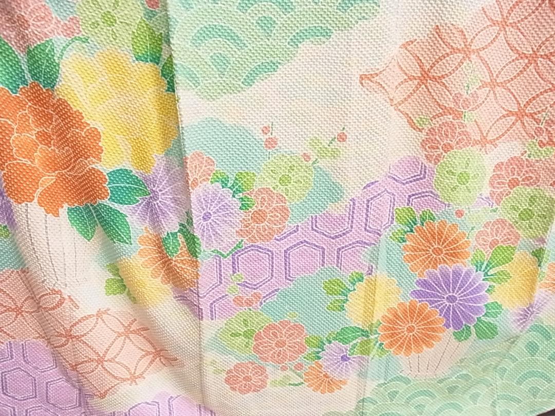 ♦︎きもの結♦︎藤娘　きぬたや　振袖　総絞り　吉祥花文　正絹♦︎sa29