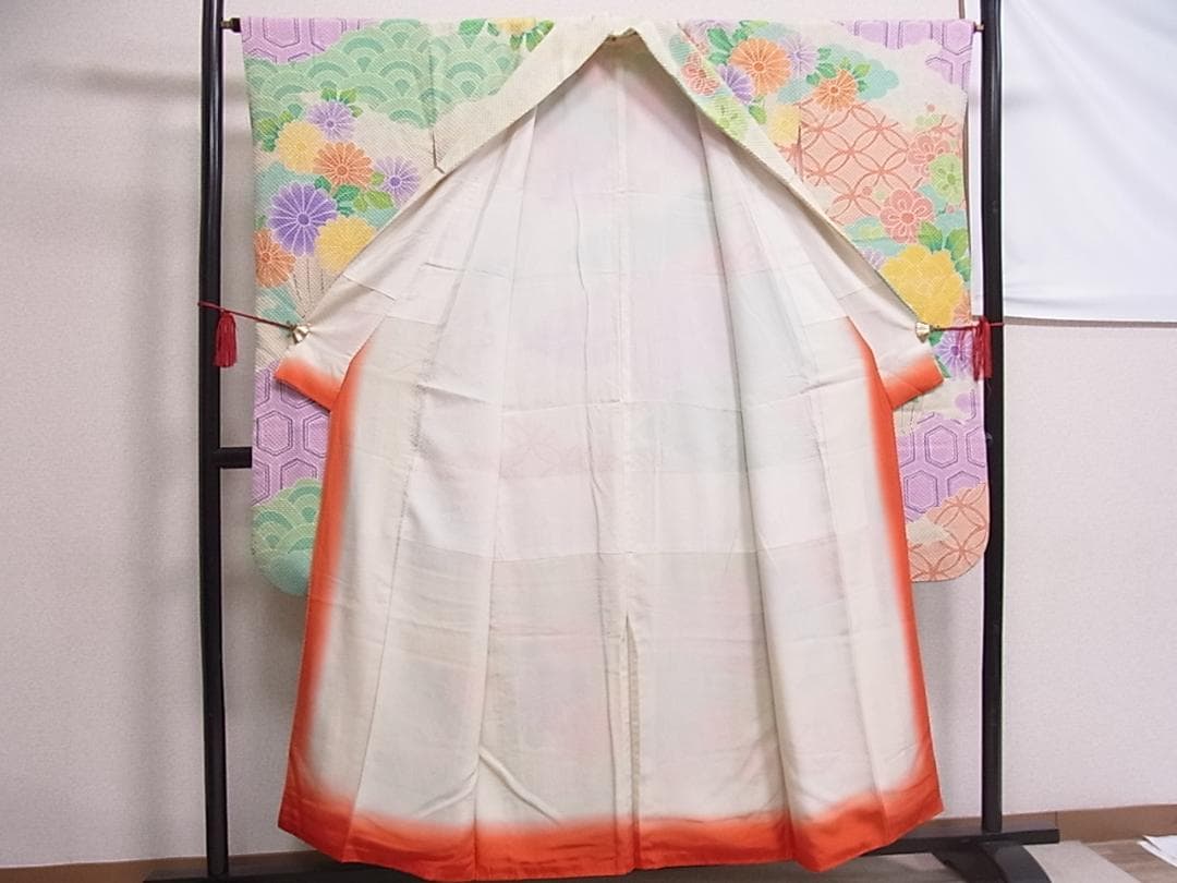 ♦︎きもの結♦︎藤娘　きぬたや　振袖　総絞り　吉祥花文　正絹♦︎sa29
