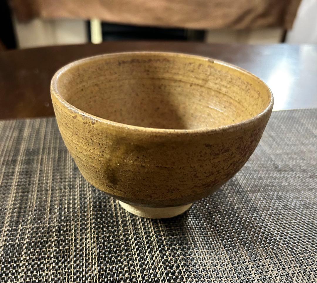 黄瀬戸茶碗　ト（加藤唐九郎？）在銘　茶道具　抹茶茶碗