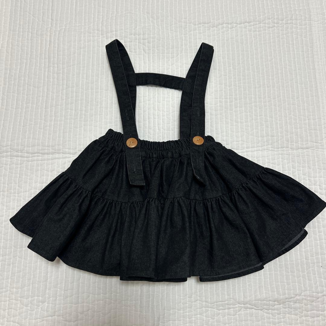 スカート wonny ribbon black denim skirt M