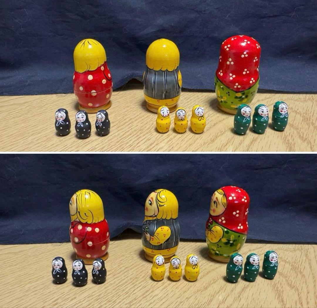 ロシア　ヴィンテージ マトリョーシカ　13体 長期保存、本品のみ。現状