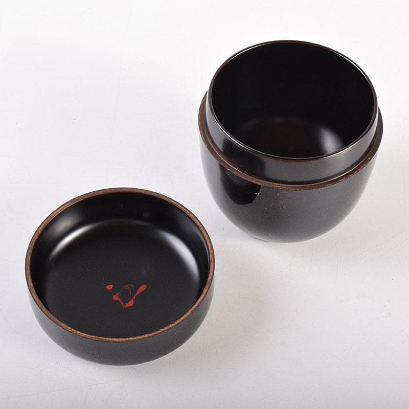 茶道具　黒漆　八幡宗豊造　黒中棗　書付　共箱　V　6911