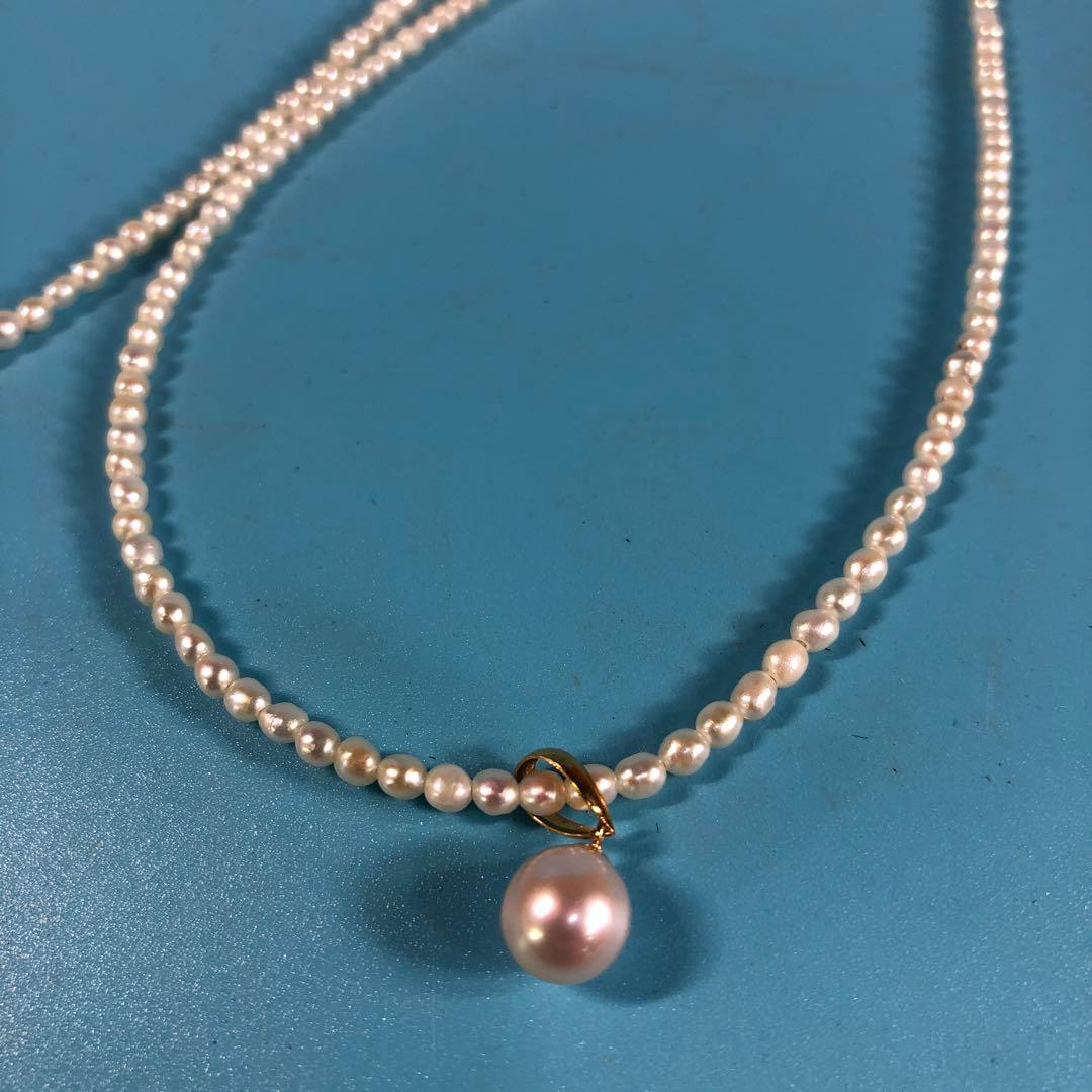 K18 淡水パールネックレス　40cm×2個