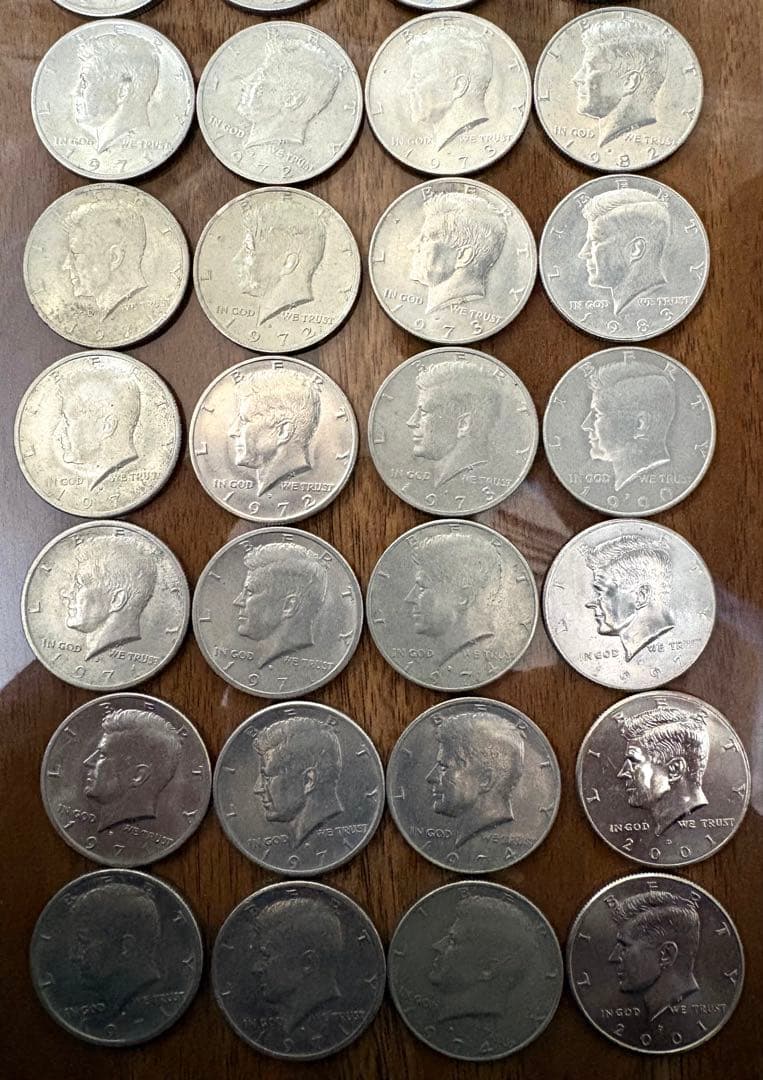 １９７１年以降(白銅貨)ケネディハーフダラー６１枚(内２１枚建国２００周年記念)