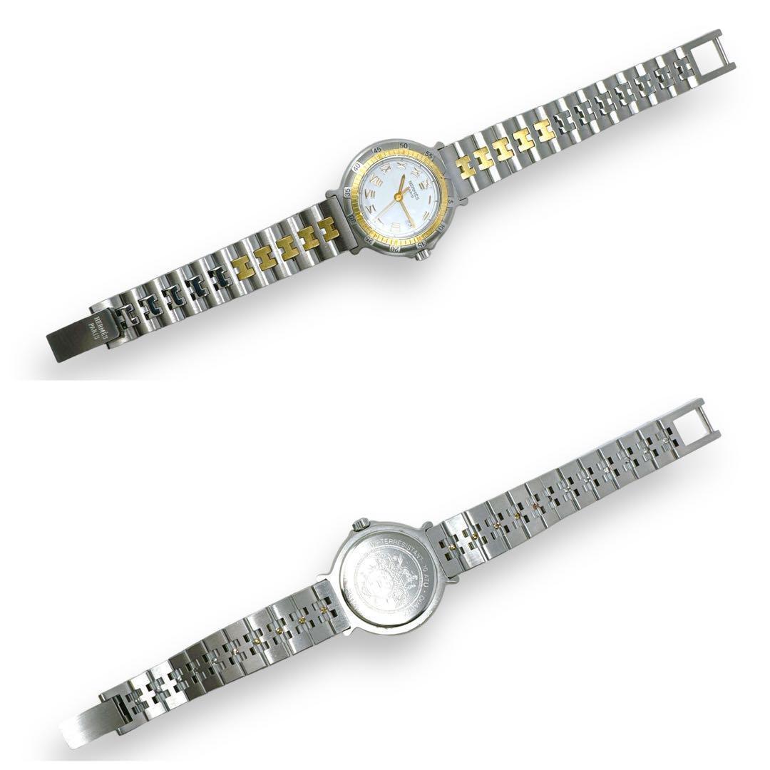 エルメス キャプテンニモ コンビ ホワイト文字盤 ゴールド レディース 時計