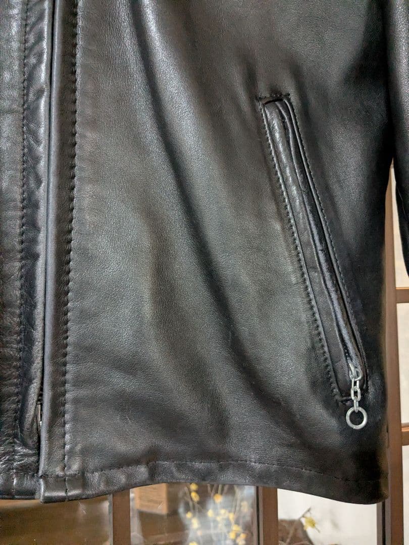 schott☆レザーシングルライダースジャケット ブラック