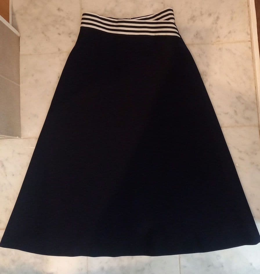 ボーダーズアットバルコニーネイビー フレアスカート