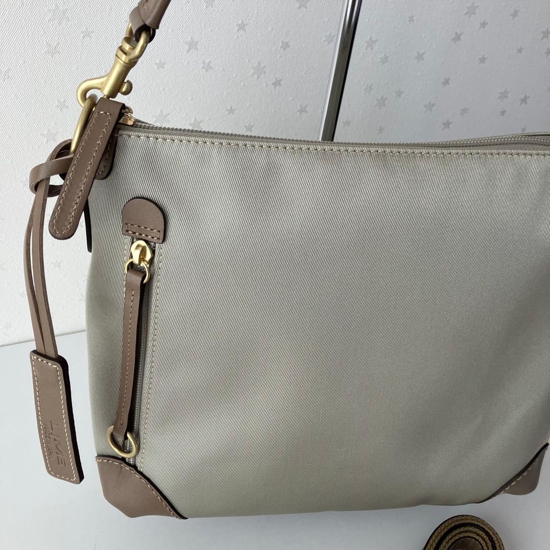 新品 LIME ライム プラチナ グレージュ 日本製 ショルダーバッグ 軽量