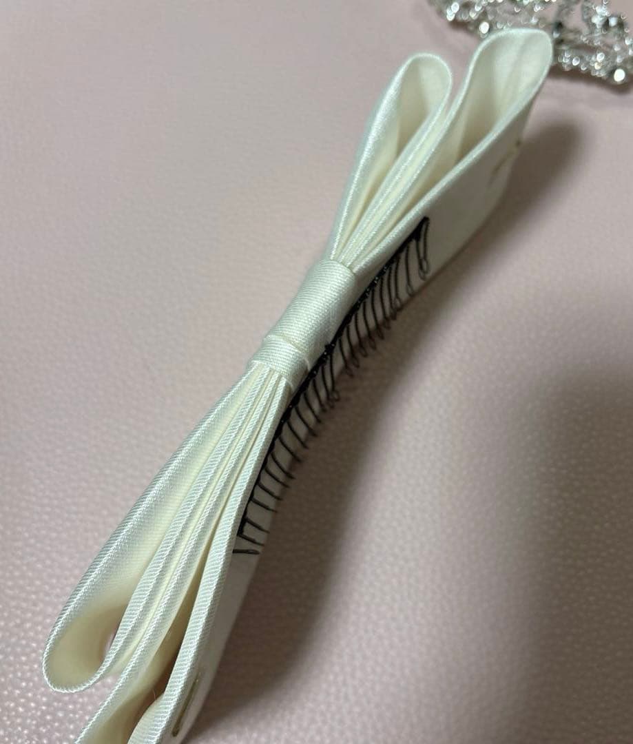 【値下げ】エマリーエ　リボンボンネ Sサイズ　ウェディング　　ヘッドドレス