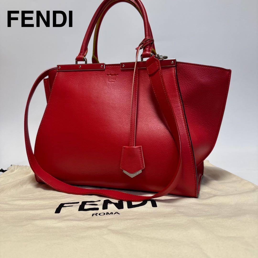 t69【極美品】保存袋付　フェンディ　レザートロワジュール　2wayショルダー.