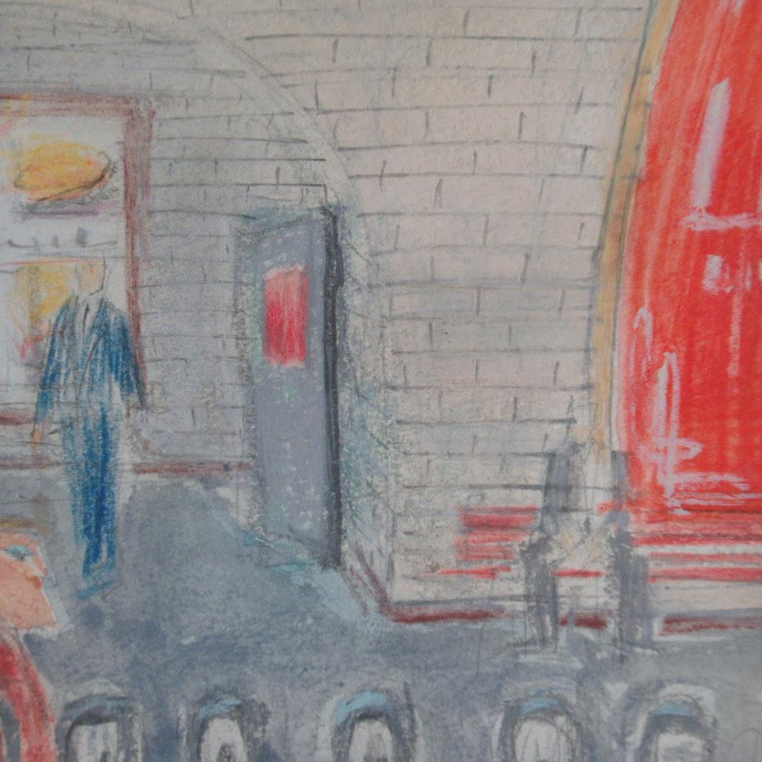 西村功　「メトロホーム」　 水彩・コンテ　大判　安井賞作家