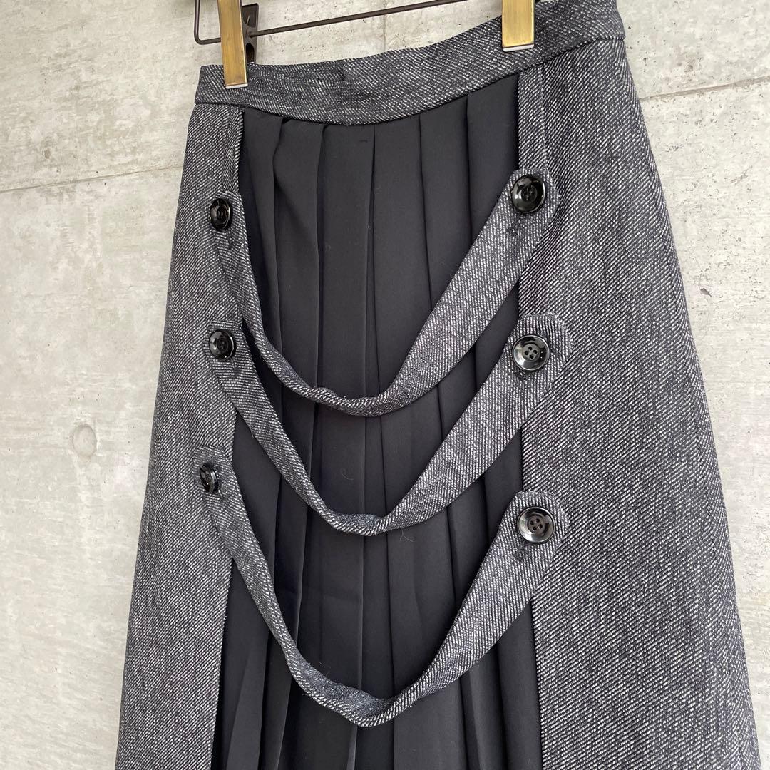 PAMEO POSE 2way プリーツ 切り替え 膝丈スカート