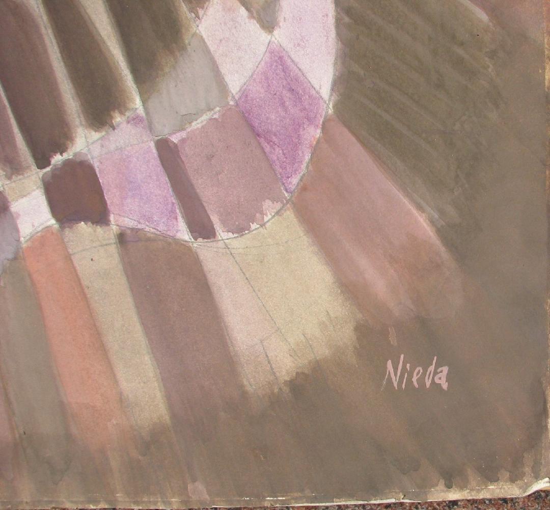 仁戸田秀吉「花」40号大,水彩,水彩界の前衛的静物作家,茨城県近代美術館収蔵