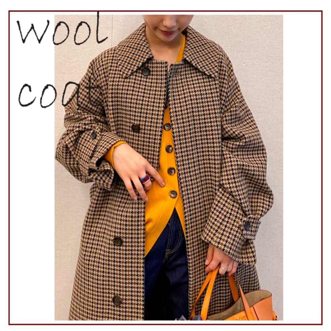 L'ESSAGE チェック柄オーバーサイズコート