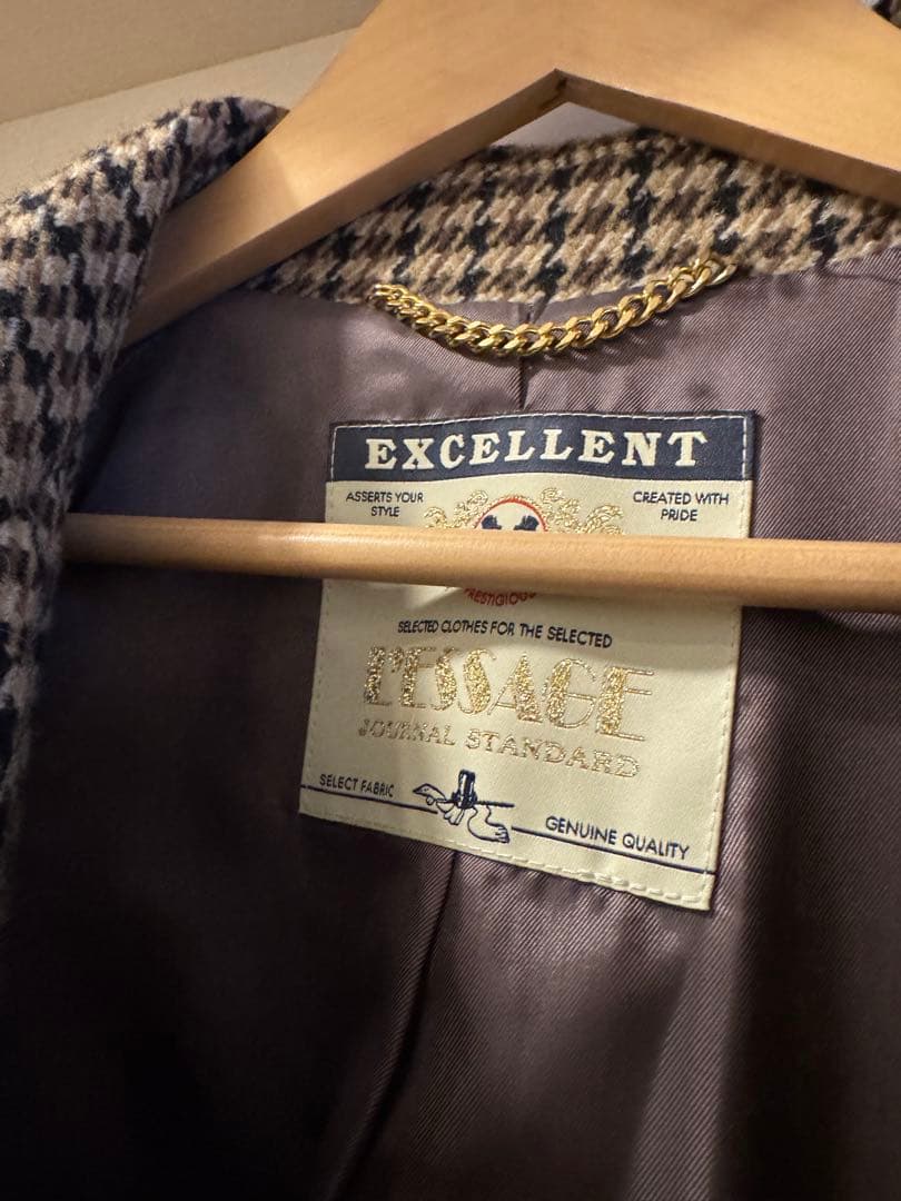 L'ESSAGE チェック柄オーバーサイズコート