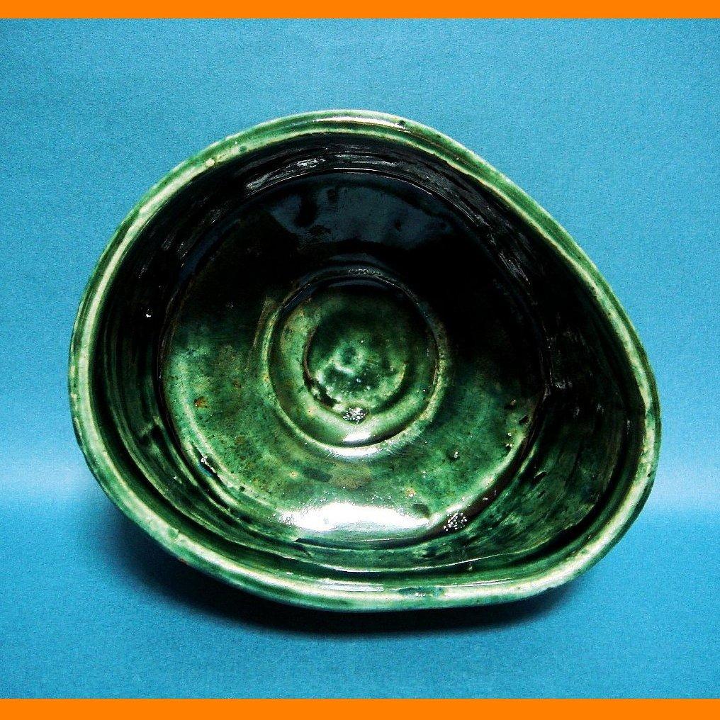 219『織部 幾何学文 茶碗』　/骨董品 古美術 アンティーク 古玩