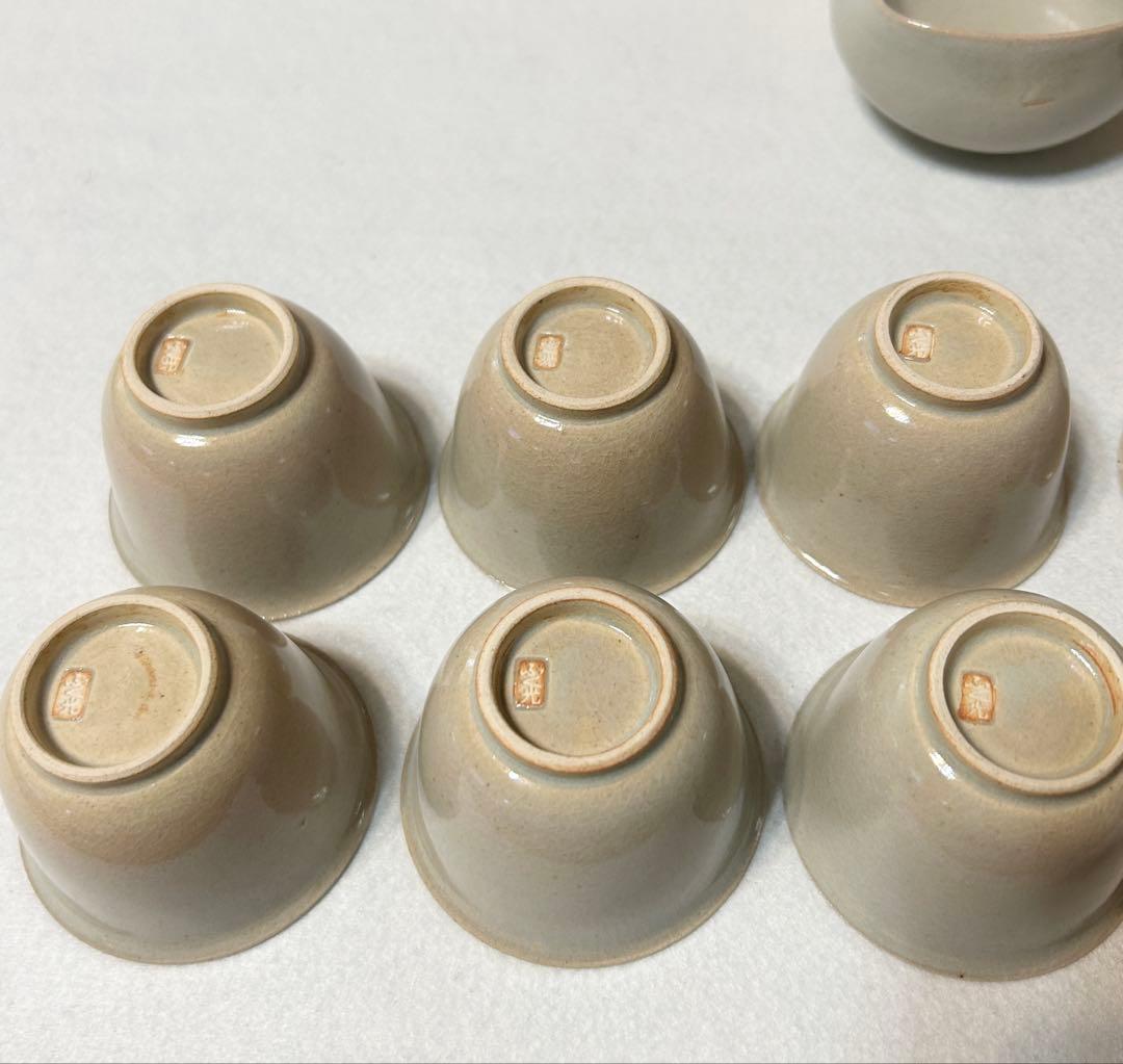 ふく光 松村栄吉 茶器揃 急須 湯冷まし 湯呑 煎茶道具 煎茶器 茶道具 共箱